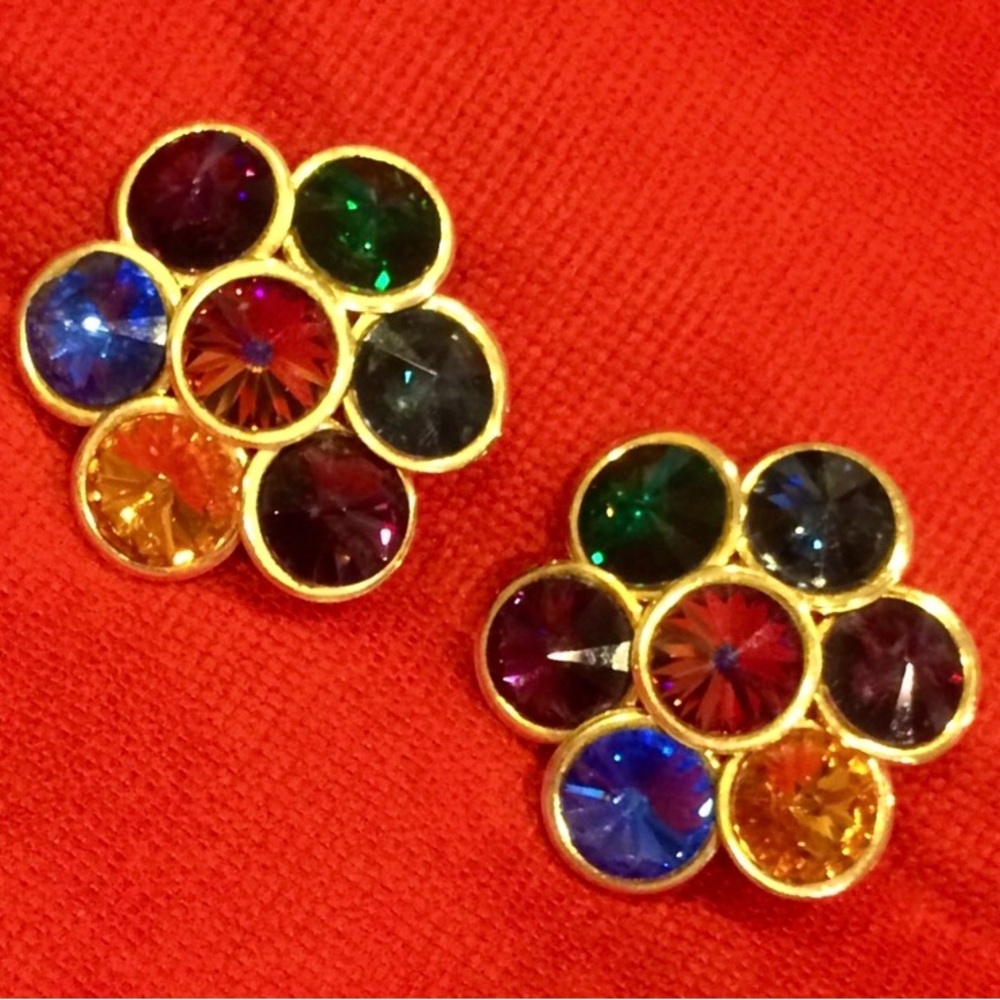 ♦️Vint80'sRhinestoneEarrings♦️